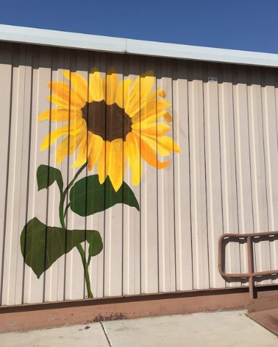 ALMA painted sunflower at LADE charter school
