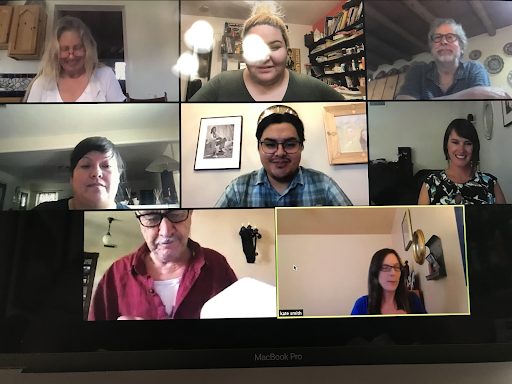 Zoom meeting with the board members during COVID